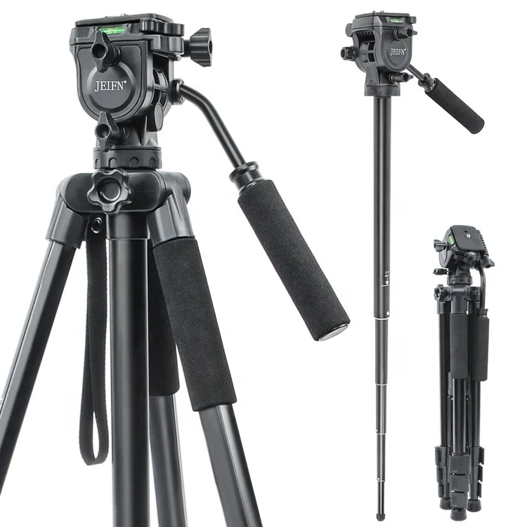 

Q580 Lightweight Camera Tripod Stand Stativ tripode Portable Professional Aluminum Travel Monopod Compact for DSLR, Black