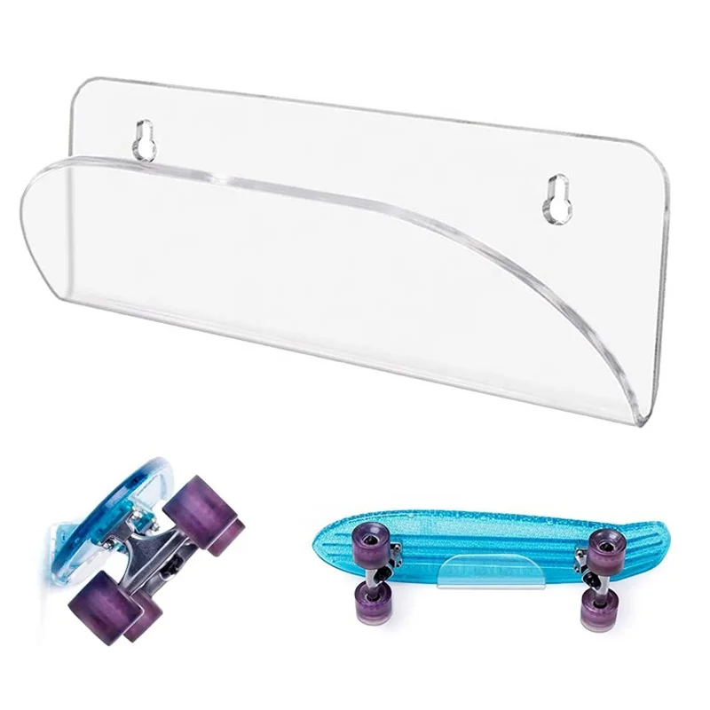Clear Acrylic Skateboard Wall Hanger Display Bracket Rack Holder Storage 