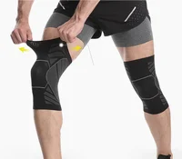 

2019 new 5mm knee sleeve compression brace with adjustable strap warmer wraps for squats knee-brace knee band