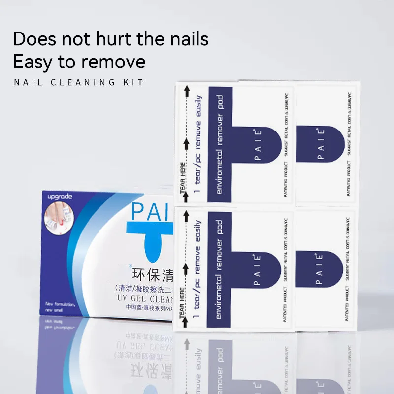 

Easy Cleaner Gel Nail Wraps UV Gel Glue Nail Polish Remover Pads, Milky
