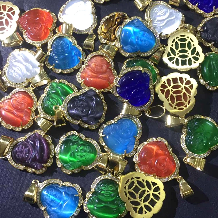 

Hot Jewelry Gold Plated Stainless Steel Pendant Buddha Necklace Jewelry Women