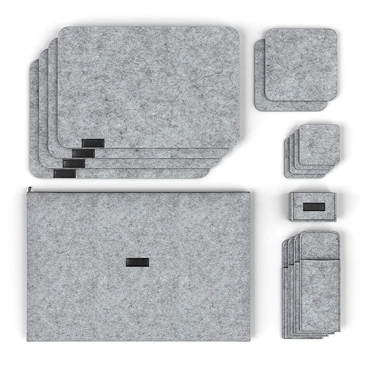 

Classic Placemat With Leather Table Runner Absorbent Felt Placemat