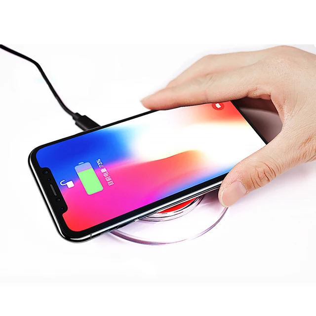 K9 Universal Crystal Qi Wireless Charger With LED Light  Mobile Phone Wireless Charging UUTEK