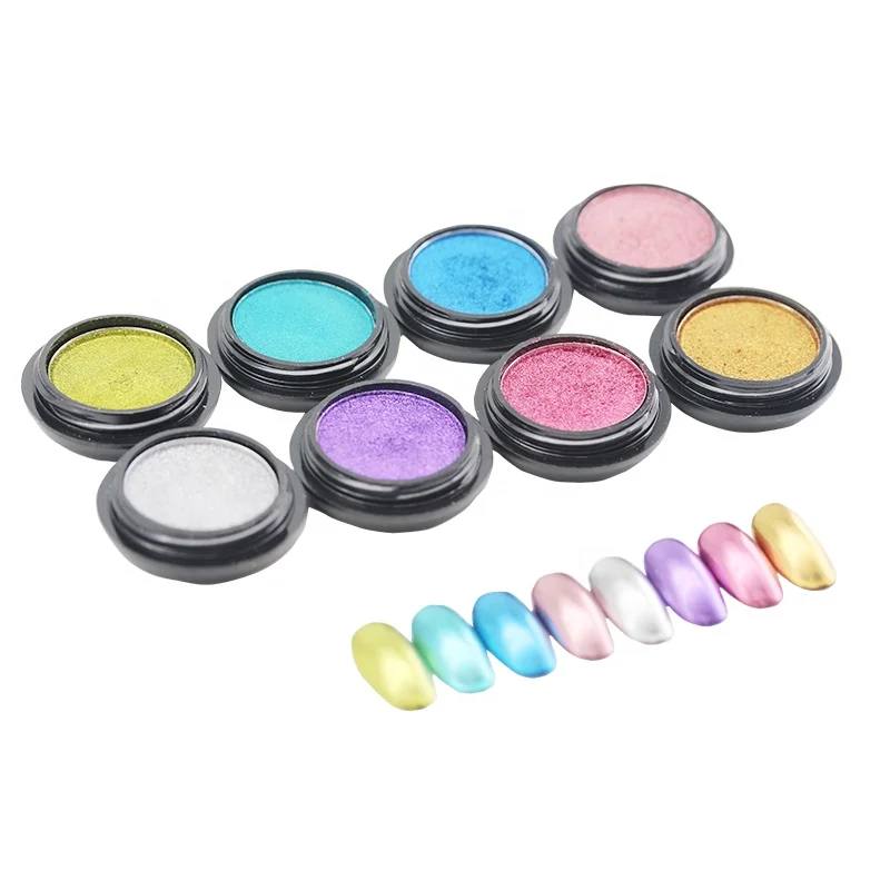 

Chrome magic mirror powder nails art for sale, 21