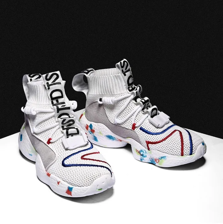 

Zapatos de Baloncesto Anti-Slip Durable High Top Shoes Ankle Protecting Custom Women Mens Basketball Shoes Sepatu Basket, White/black/pink