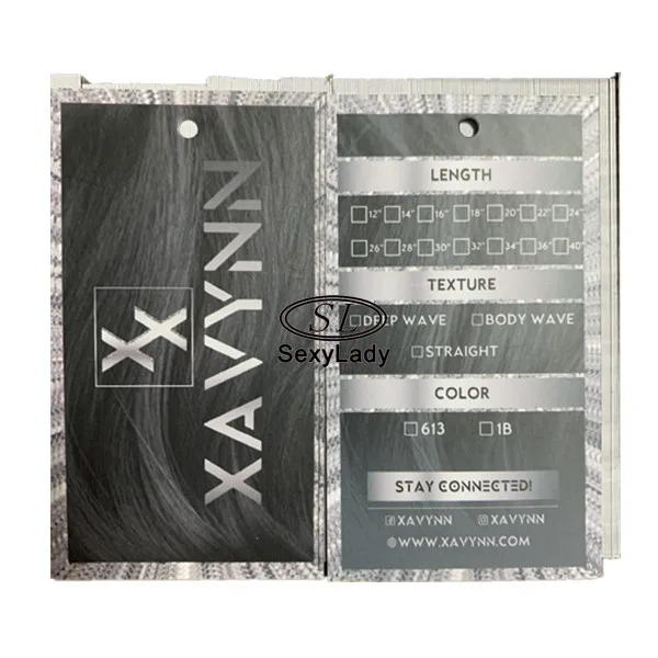 

custom products labels printing recycled paper hangtag wig bundle hair extensions hang tags for hair