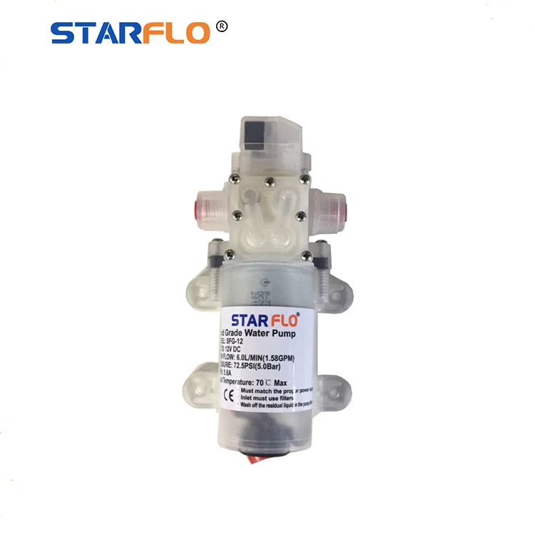 

STARFLO mini 6.0LPM oil transfer drum material automatic 12v DC metering food grade centrifugal pump