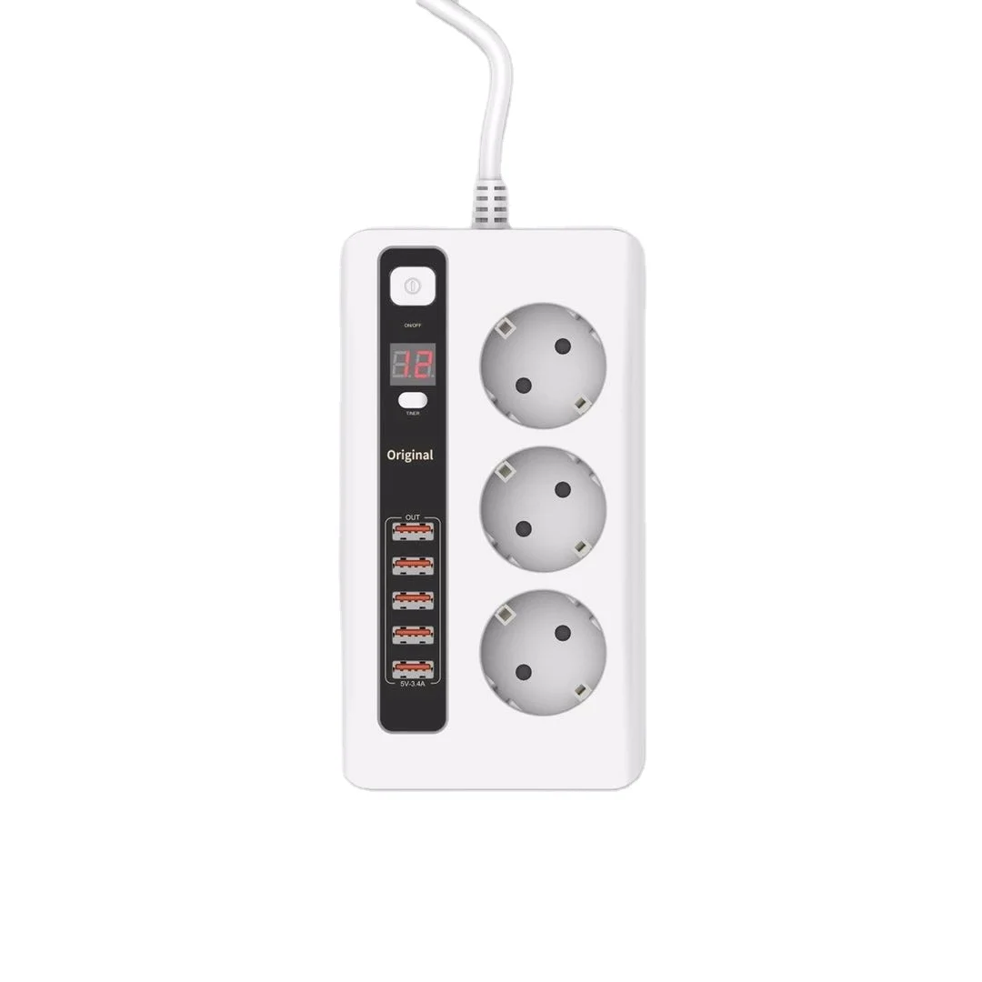 Quick Charge Eu 3 Port 5 Usb Ports Power Socket Europe Power Strip With