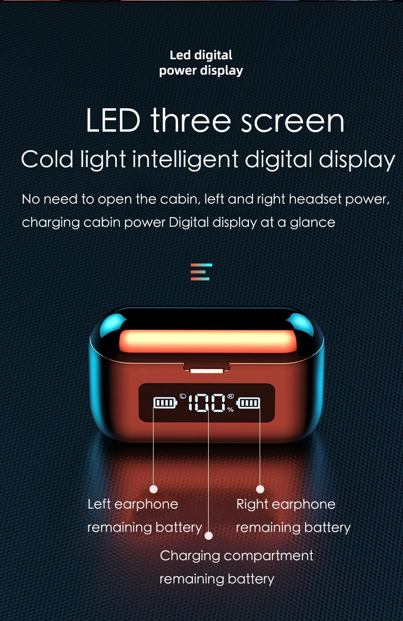 9d Stereo Perfect Sound Tws F9 Wireless Earphone Ipx7 Waterproof