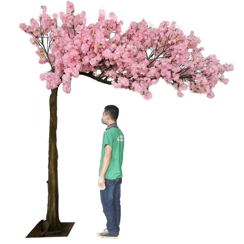 

High Quality 210Cm Top Silk Flower Fiberglass Trunk Branch Artificial Cherry Blossom Wedding Decorative Tree Arch, Pink, red, white,can be customized as your demands