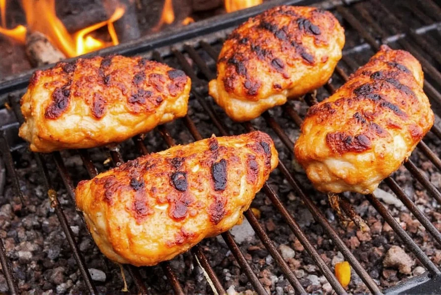 Chicken on Grill Flame