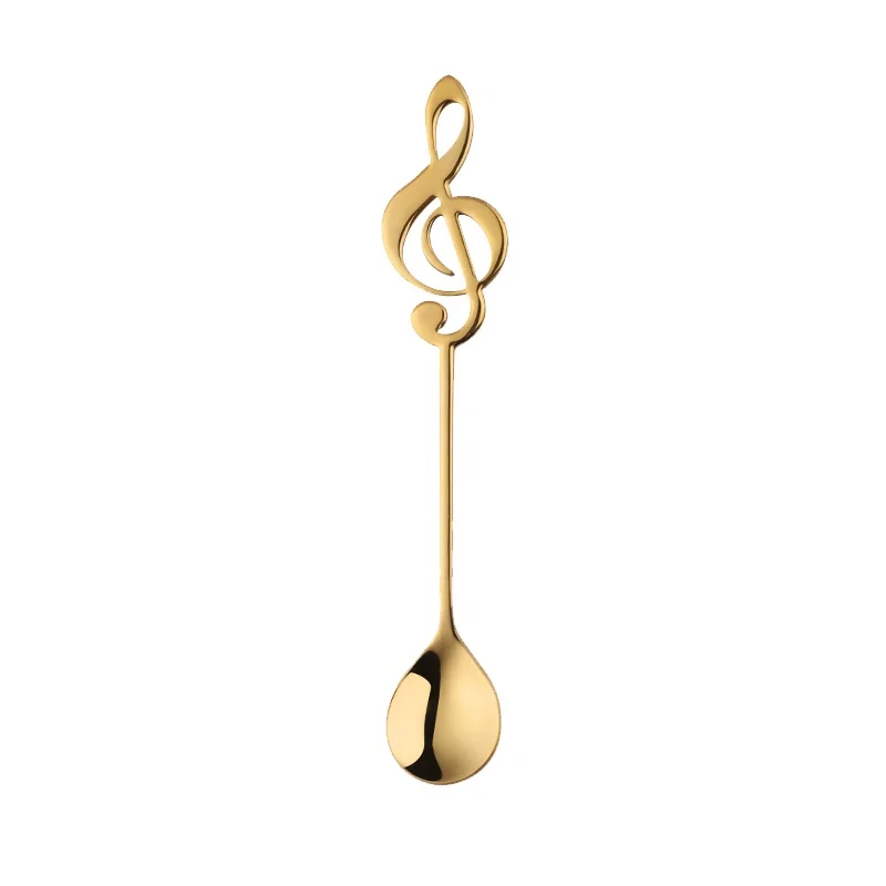 

Small Metal Music Symbol 304 Stainless Steel Golden Rose Gold And Silver Coffee Tea Spoon, Silver,gold, rose gold