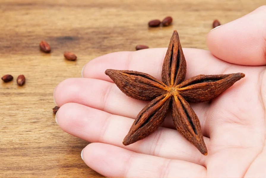 Whole star anise pods and ground star anise spice