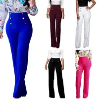 

5 Colors Formal Designs LadiesTrousers High Waisted Wide Leg Long Pants Women