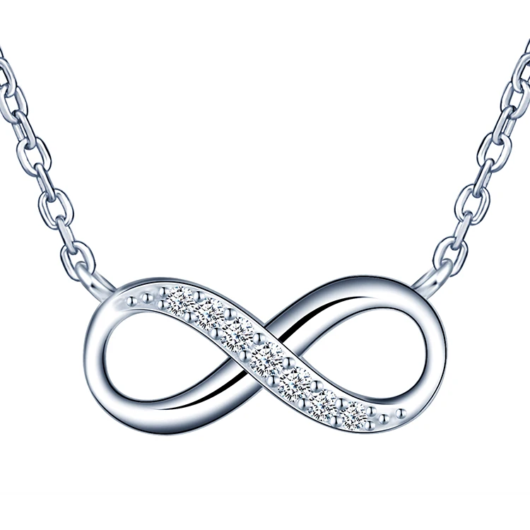 

summer 925 sterling silver infinity initial girl clavicle chain DIY accessories basic chain necklace