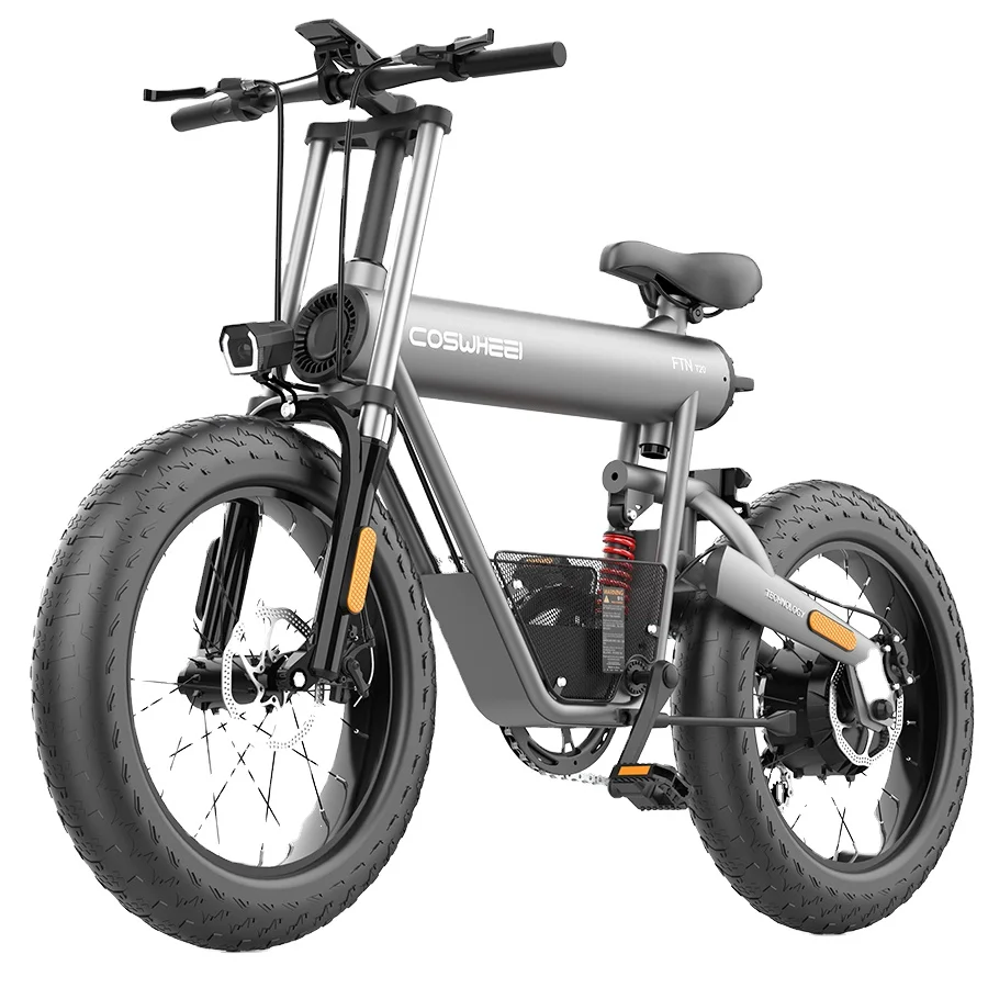 

Super Electric Bike 20 Inch Fat Electric Bicycle T20 48V 500W Motor Aluminium Alloy Frame, Space grey