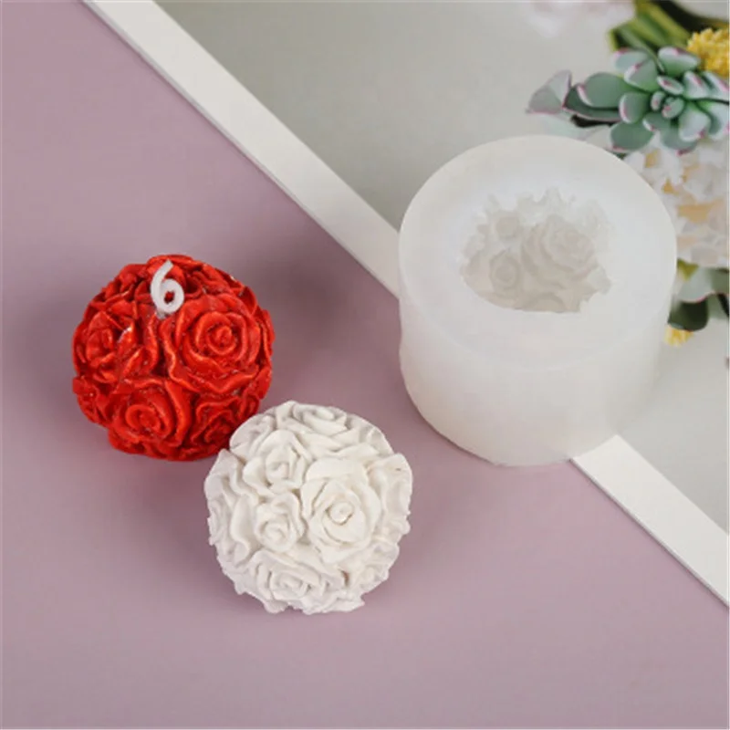 

Silicone Creative Dessert Chocolate Candle Mold, Rose/candle