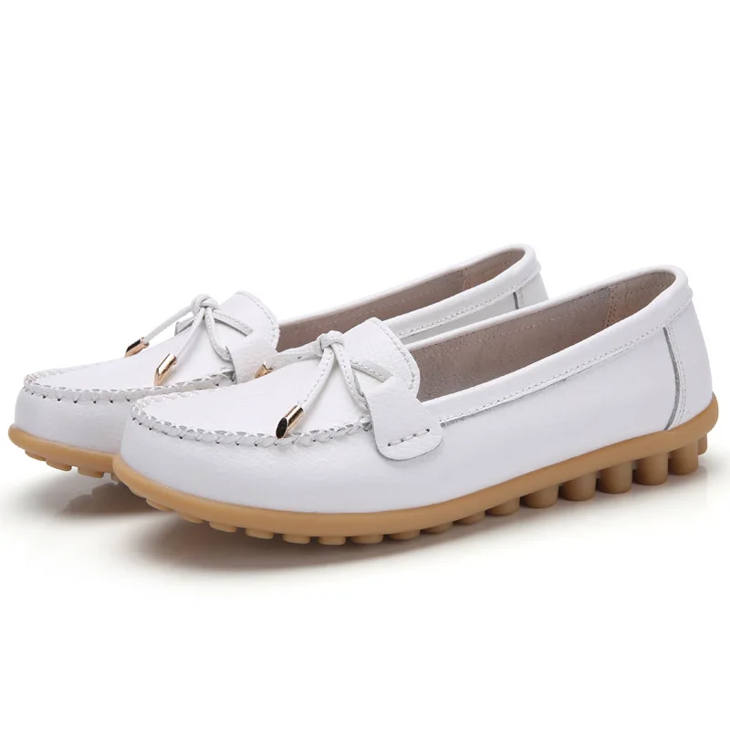 

Comfortable New Bow Peas Shoes Women Flat Heel Nurse Uniform Walking Shoes Casual, High quality nurse uniform shoes