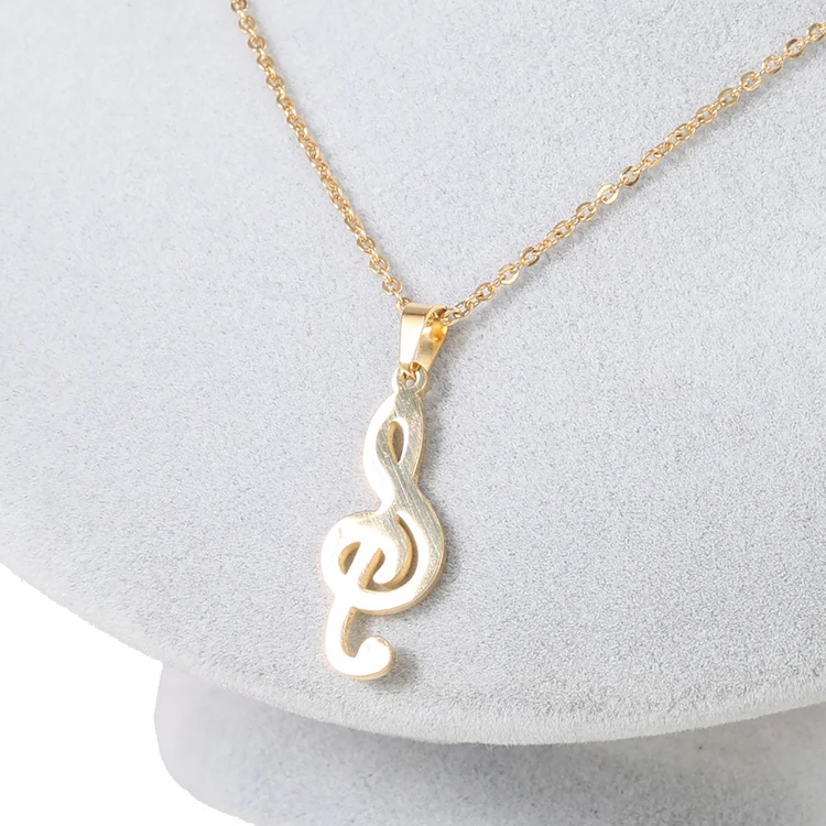 

XuQian New Arrival Cute Stainless Steel Musical Note Necklace Necklace for Women