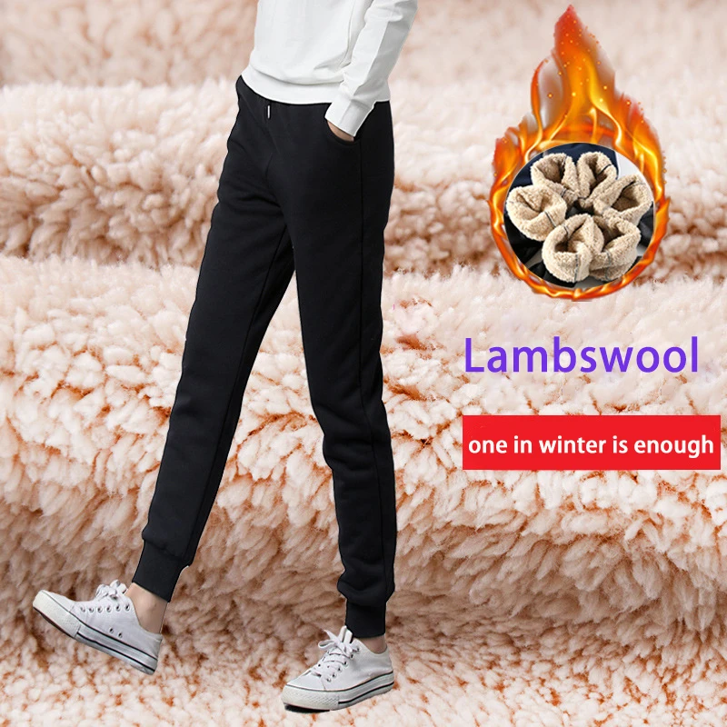 

Winter thick cashmere pants warm women wool trousers adult top selling new design track pants, 3 colors