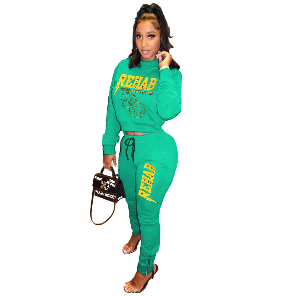

Women's autumn long sleeve printed sports leisure two piece set, Picture