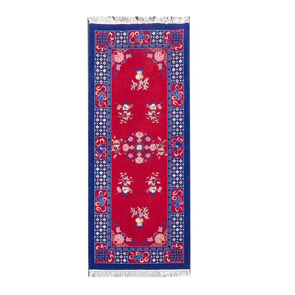 

YILONG 2.5'x5.8' Chinese red hand knotted corridor stairs carpet runner wool rug