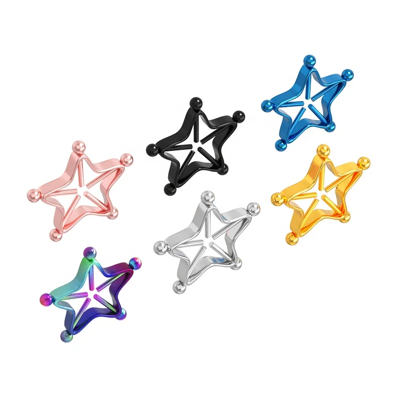 

Dongguan Hera Jewelry Special Stars Nipple Rings 316 Stainless Steel Adjustable Shields Screw Non piercing Nipple Rings