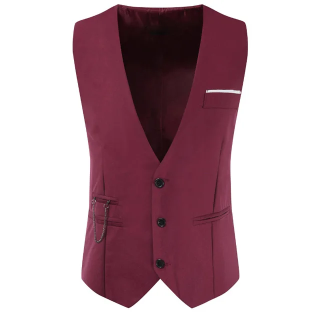 

2019 spring and autumn men's suit vest men's business suit Korean version waiter solid vest for men