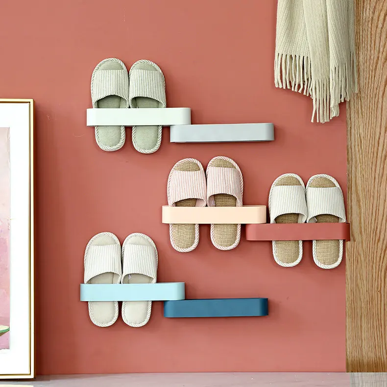 Wall Mounted Shoes Rack,Foldable Wall Hanging Storage Rack Paste