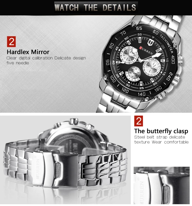 Curren Brand Luxury Mens Watch Waterproof Fashion Sport Quartz Wristwatch Male Watch