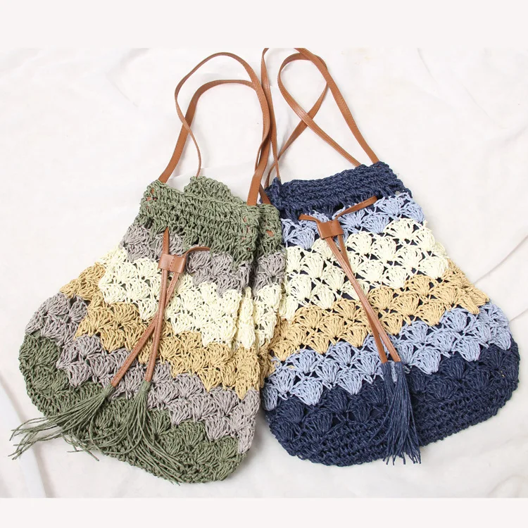 

Handmade rattan women's bag woven one-shoulder beach bag