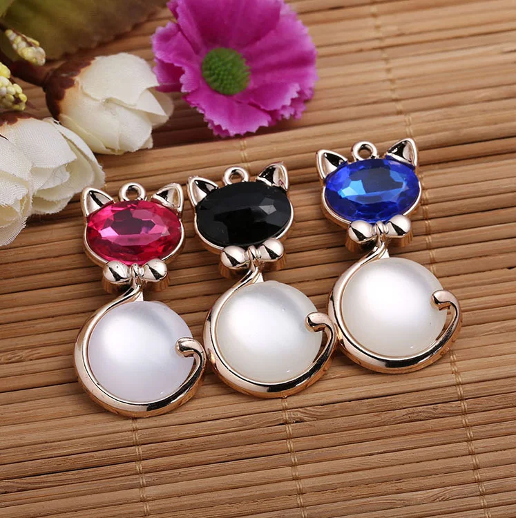 

Bracelets Necklaces Copper Accessories Realistic Cat Charms for Cat diamond jewelry