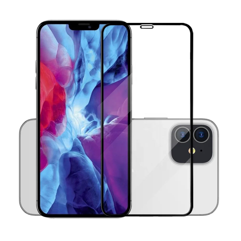 

Custom OEM Tempered Glass Screen Protector for iPhone 12 9H 2.5D Clear Full Cover Glass Protector for iPhone 12 11 Xs Xr X, Transparent