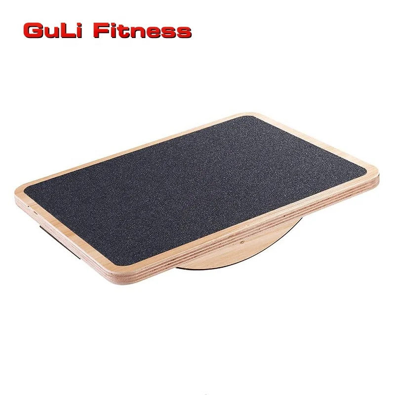 

Guli Fitness Eco-Friendly Professional Wooden Balance Board Yoga Twisting Fitness Balance Plate Anti-Slip Surface Board, Brown
