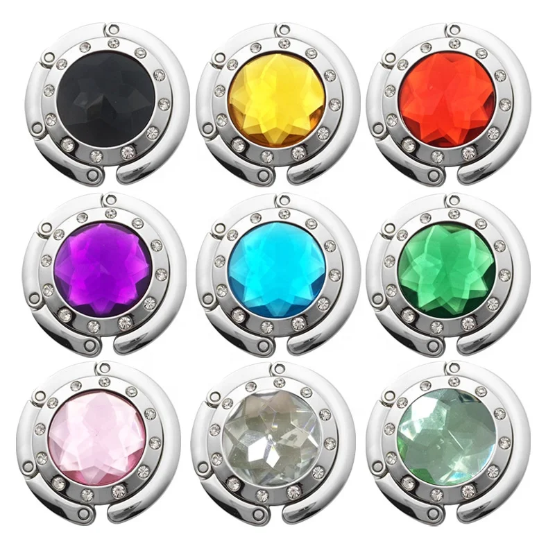 

Fashion Acrylic Purse Hook Lady Bag Hanger Foldable Bag Hook Purse Hanger, Silver