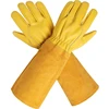 Deliwear welding gloves leather Puncture Resistant safety welding work glove long leather gloves for Forearm Protection