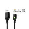 2019 New Nylon 3 in 1 magnetic fast charging LED cable for iPhone and for Android