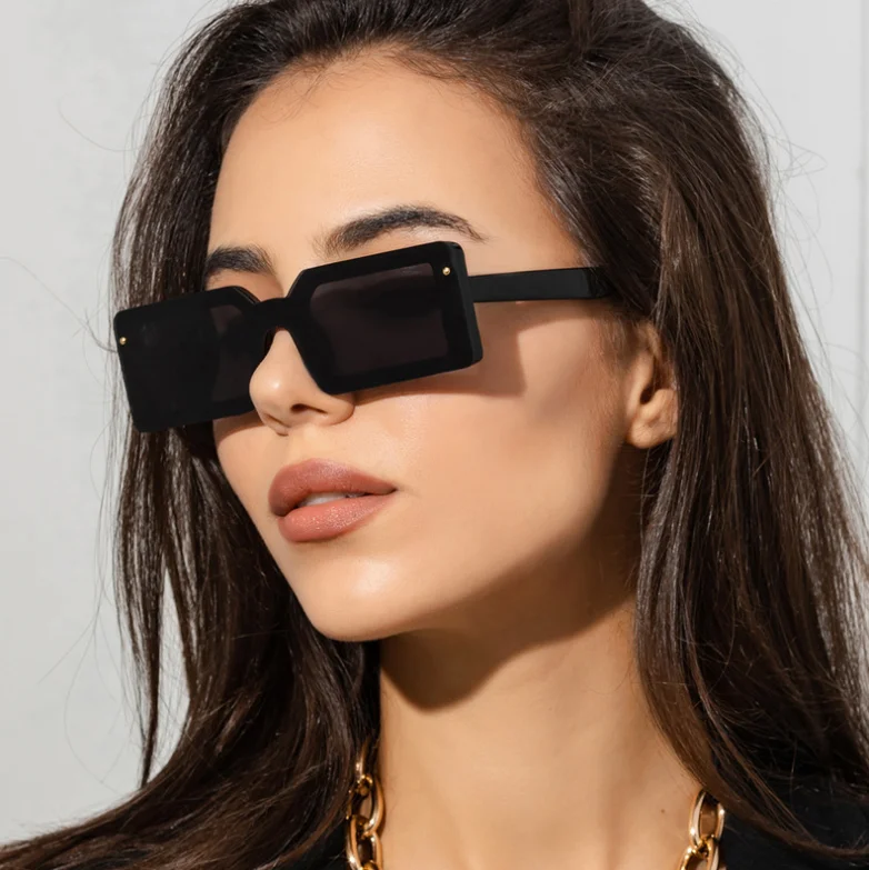 

2022 New Fashion Small Square Frame Women's Glasses Nail Candy Color European And American Sunglasses Wholesale