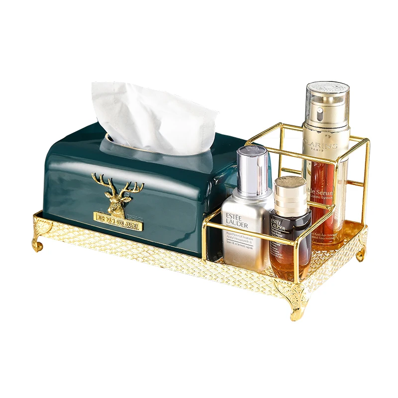 

Light luxury living room decor tissue box table remote control storage Nordic ins multifunctional creative paper extraction box