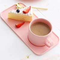 

Nordic style afternoon tea pink glaze ceramic espresso coffee tea cup saucer for hotel