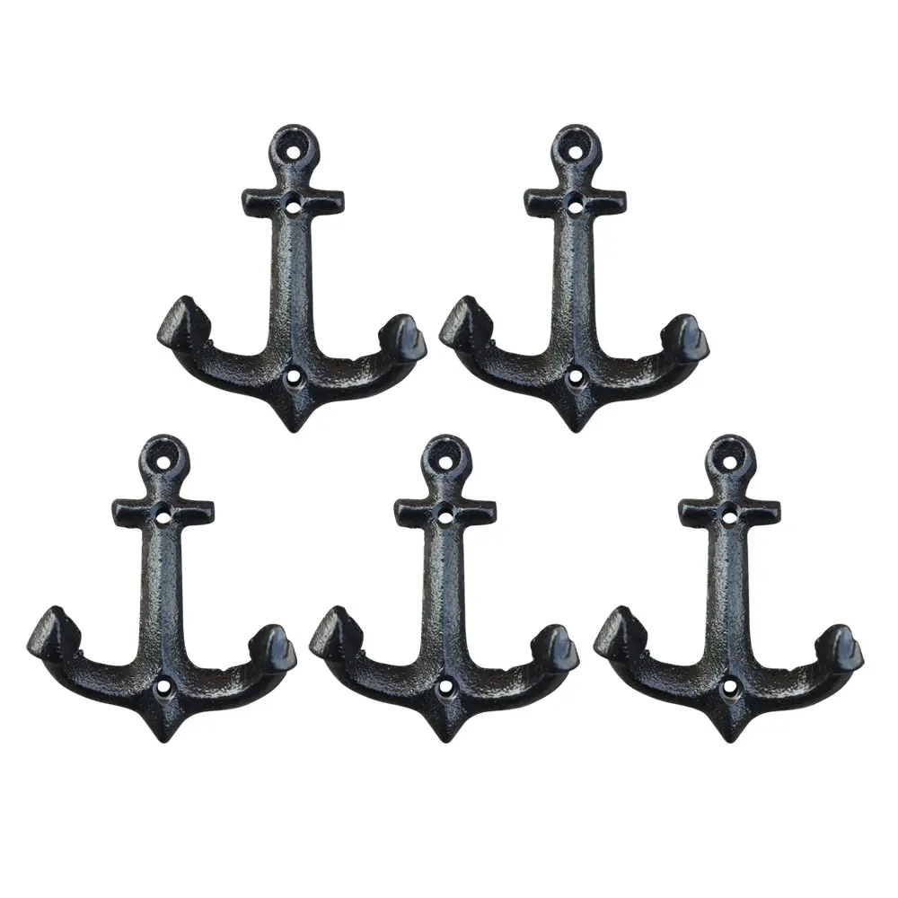 

Free Shipping Hall Tree Black Anchor Style Key Hat Coat Cast Iron Decorative Wall Hooks, Brown etc.