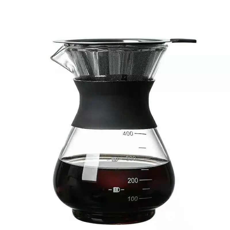 

Turkish new design coffee pot 300ml/400ml factory supply transparent coffee pot drip coffee pot