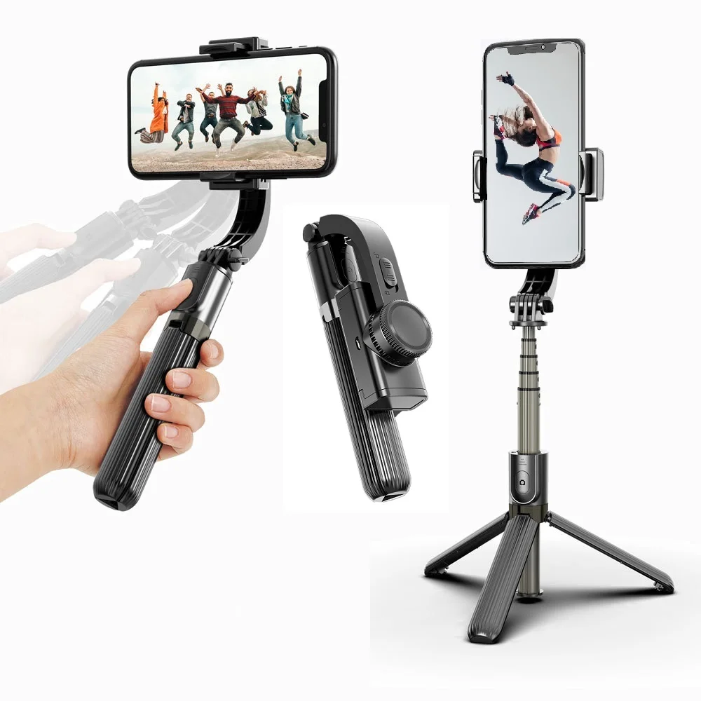 
bluetooth remote gimbal 360 degree rotation anti shake selfie stick tripod for smart phone 