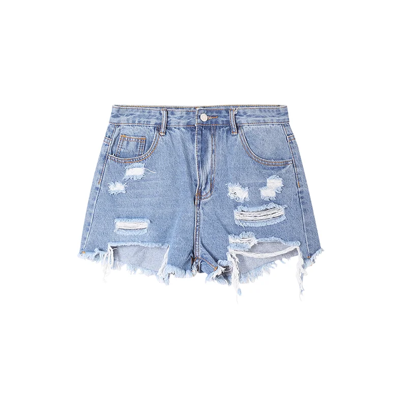 

Destroyed Cutoff women jeans shorts denim, Jeans blue