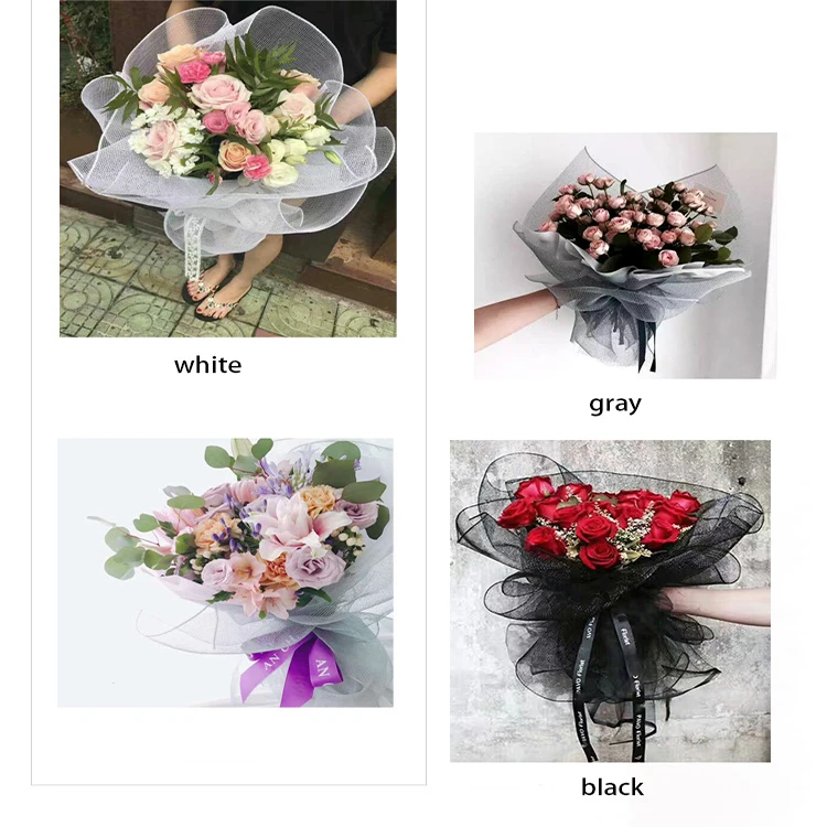 Festival Packing Factory Deco Mesh Rose Flowers Packaging Florist Mesh Mesh Flower Wrapping