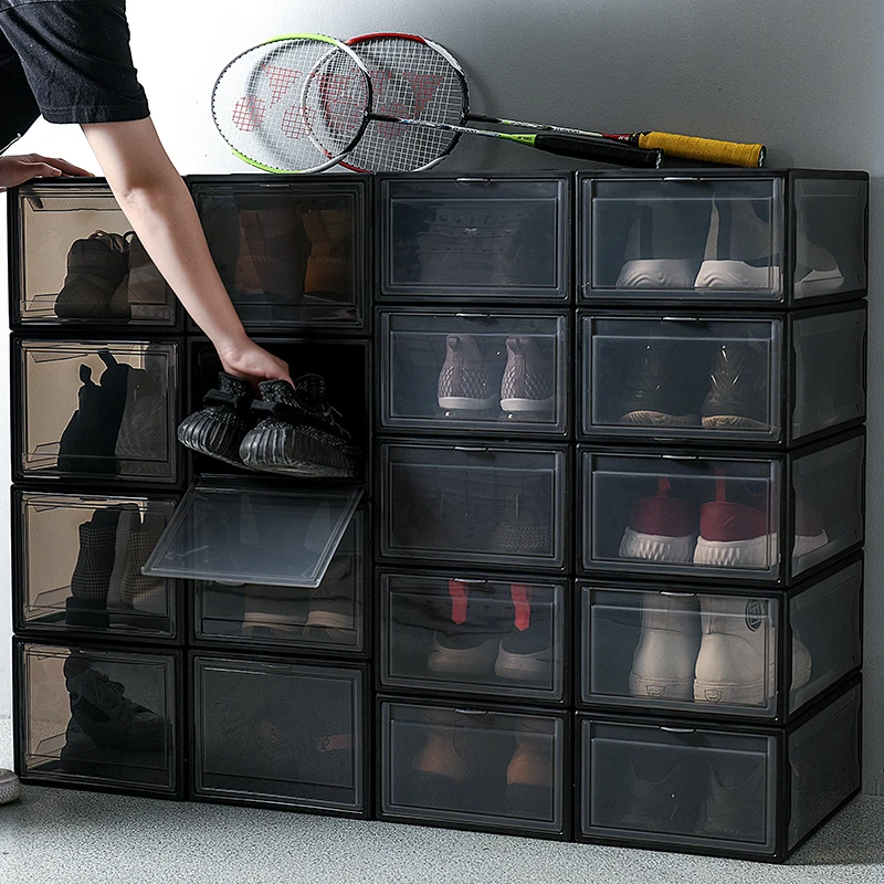 
Haoyijia Factory Sneakers Acrylic transparent Storage Box stackable plastic shoes storage box AJ basketball shoes collection box 