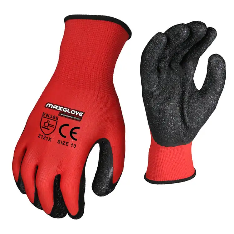 

MaxiPact Wholesale industrial safety cheap work latex coated gloves rubber arbeitshandschuhe