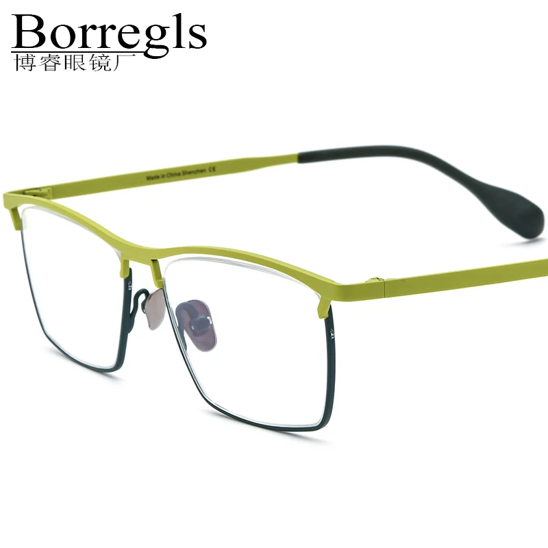 Borregls Colorful Titanium Glasses Frame Women 2025 New Designer Square Eyeglasses Spectacle High Quality Optical Eyewear 185783