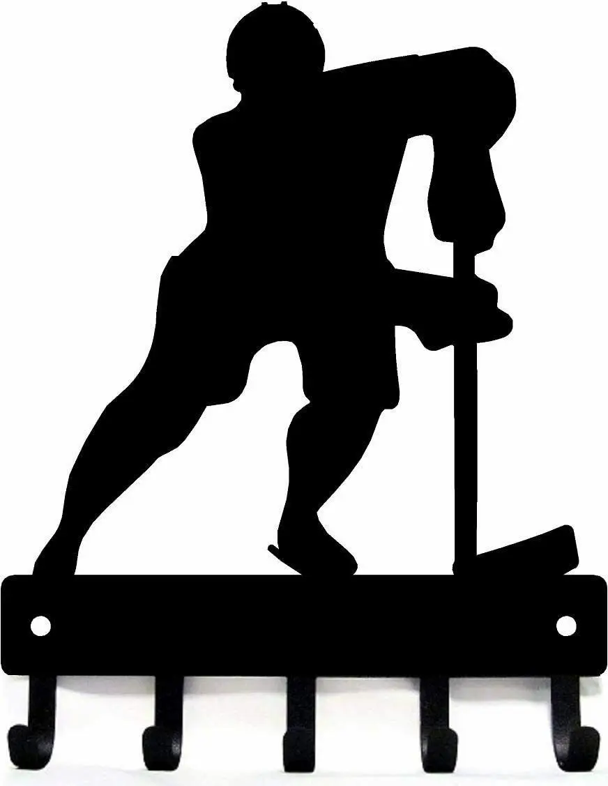 

Yinfa Hockey Defense Sport - Key Hooks Holder - 6 Inch Wide Metal Wall Art TY2082