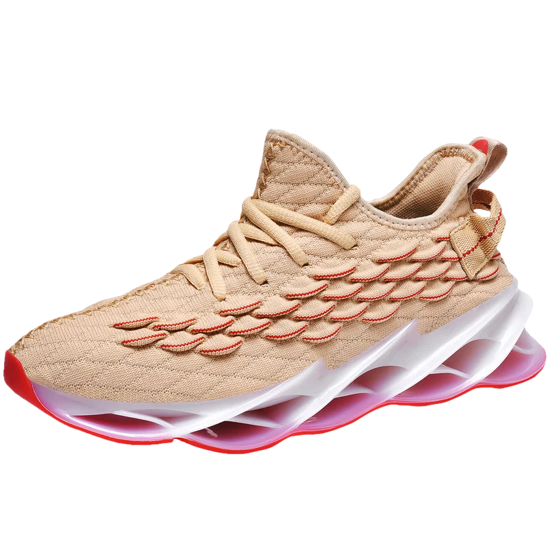 

Fashion Sneakers China Air Cushion Lightweight Running Shoes for Men Athleisure Casual Outdoor Walking Basketball shoes, White, black, wheat